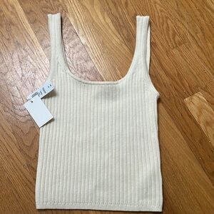Aritzia Wilfred White Knit Tank NWT